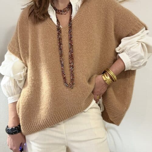Pull oversize en kid mohair camel Noé