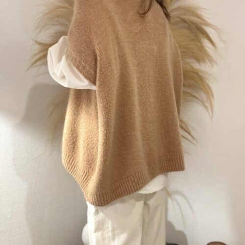 Pull oversize en kid mohair camel Noé