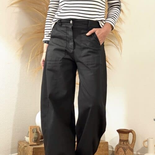 Pantalon ballon Clotaire en coton noir