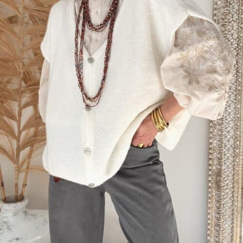 Gilet écru en baby alpaga Forséti