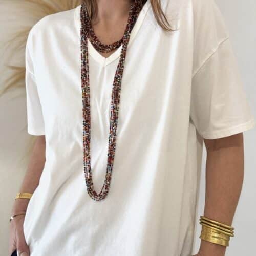 T-shirt Alfred en coton blanc col V