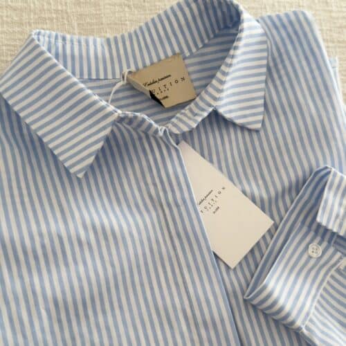 Chemise Lison en coton rayée blanc et bleu