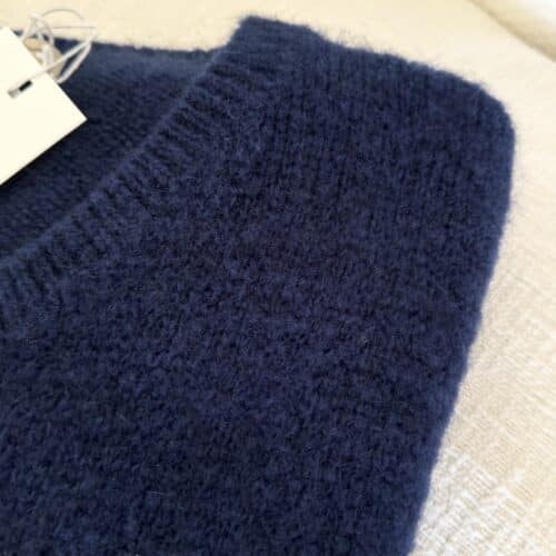 Pull oversize en kid mohair marine Noé