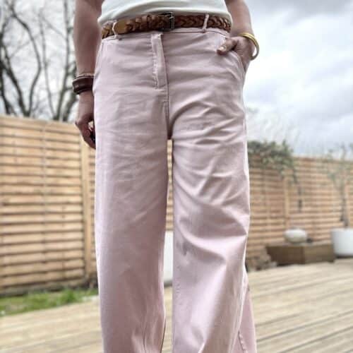 Pantalon Simon rose antique coupe droite ample