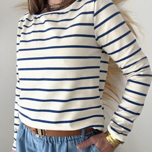 Marinière Auguste crème et bleu clair