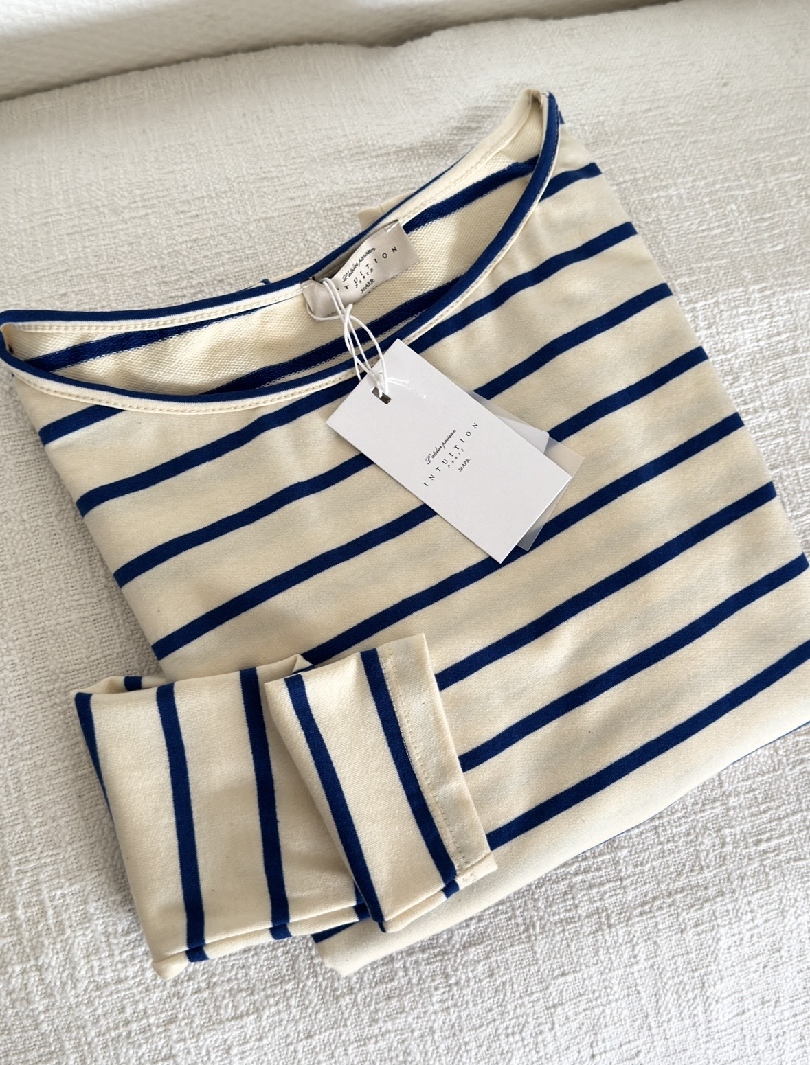 Marinière Auguste crème et bleu clair – Image 2