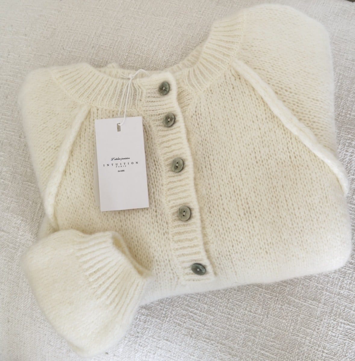 Pull Olivier écru manches raglan en kid mohair – Image 7