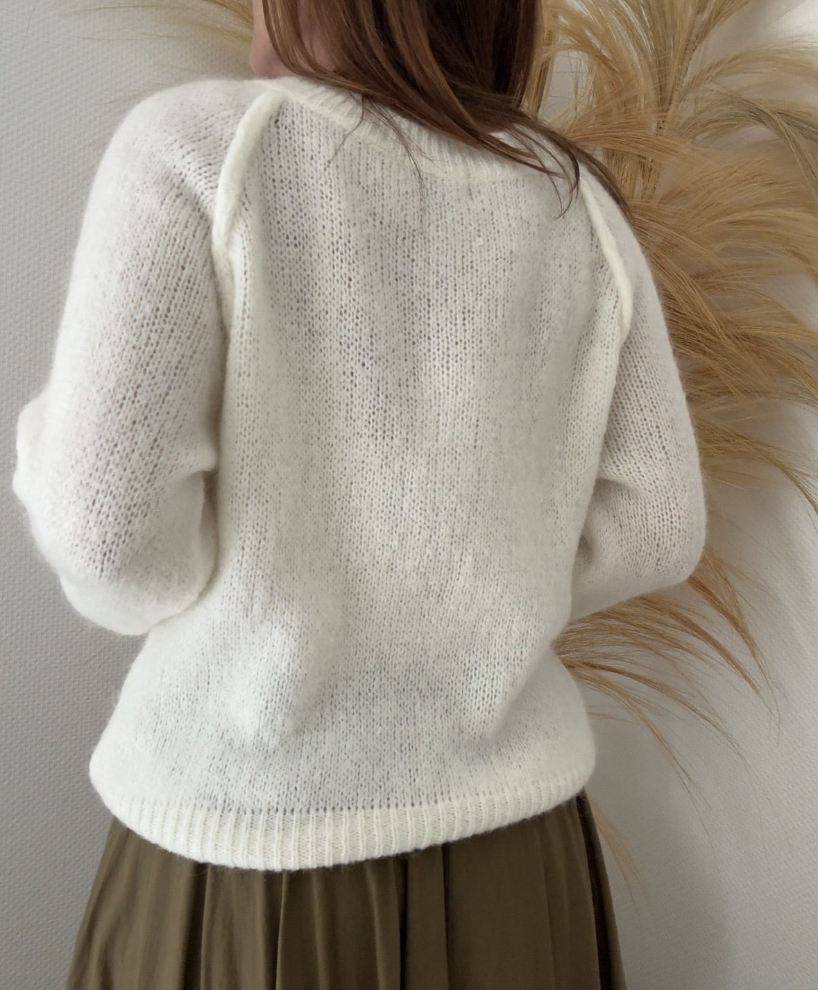 Pull Olivier écru manches raglan en kid mohair – Image 4