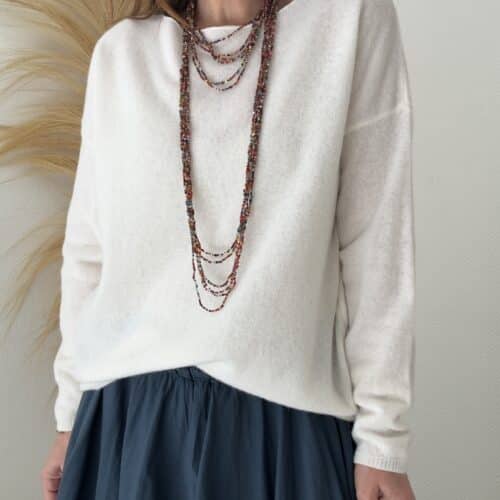 Pull fin Maddy en laine vierge mérinos écrue