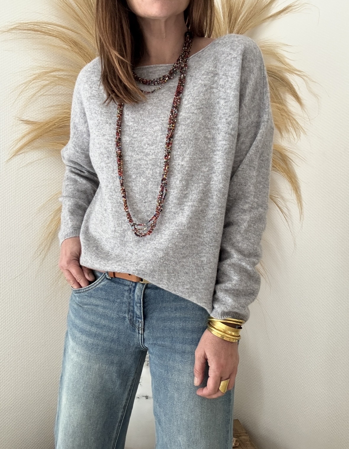 Pull fin Mady en laine vierge mérinos gris perle – Image 8