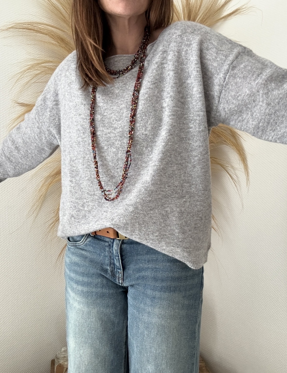 Pull fin Mady en laine vierge mérinos gris perle – Image 7
