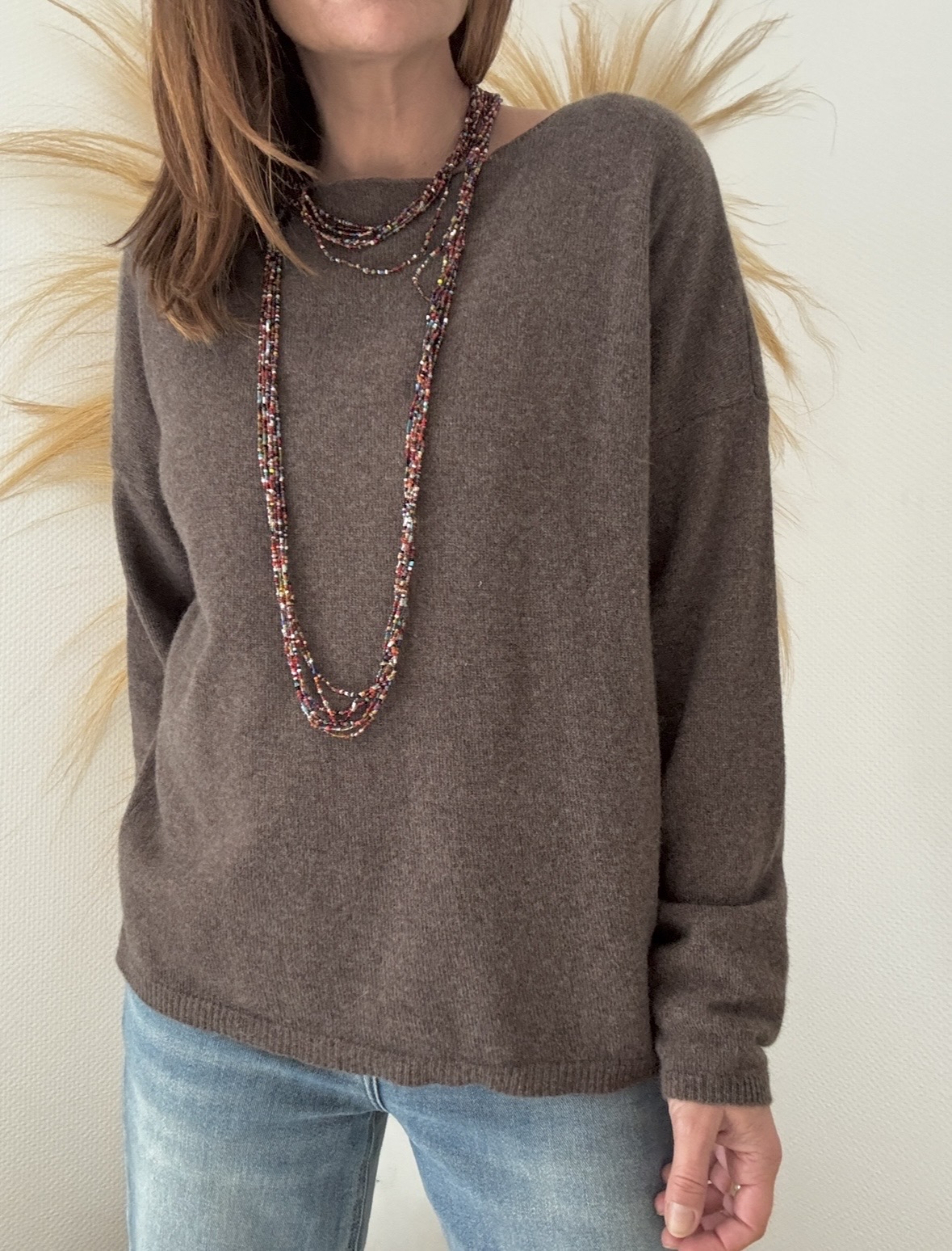 Pull fin Mady en laine vierge mérinos choco – Image 7