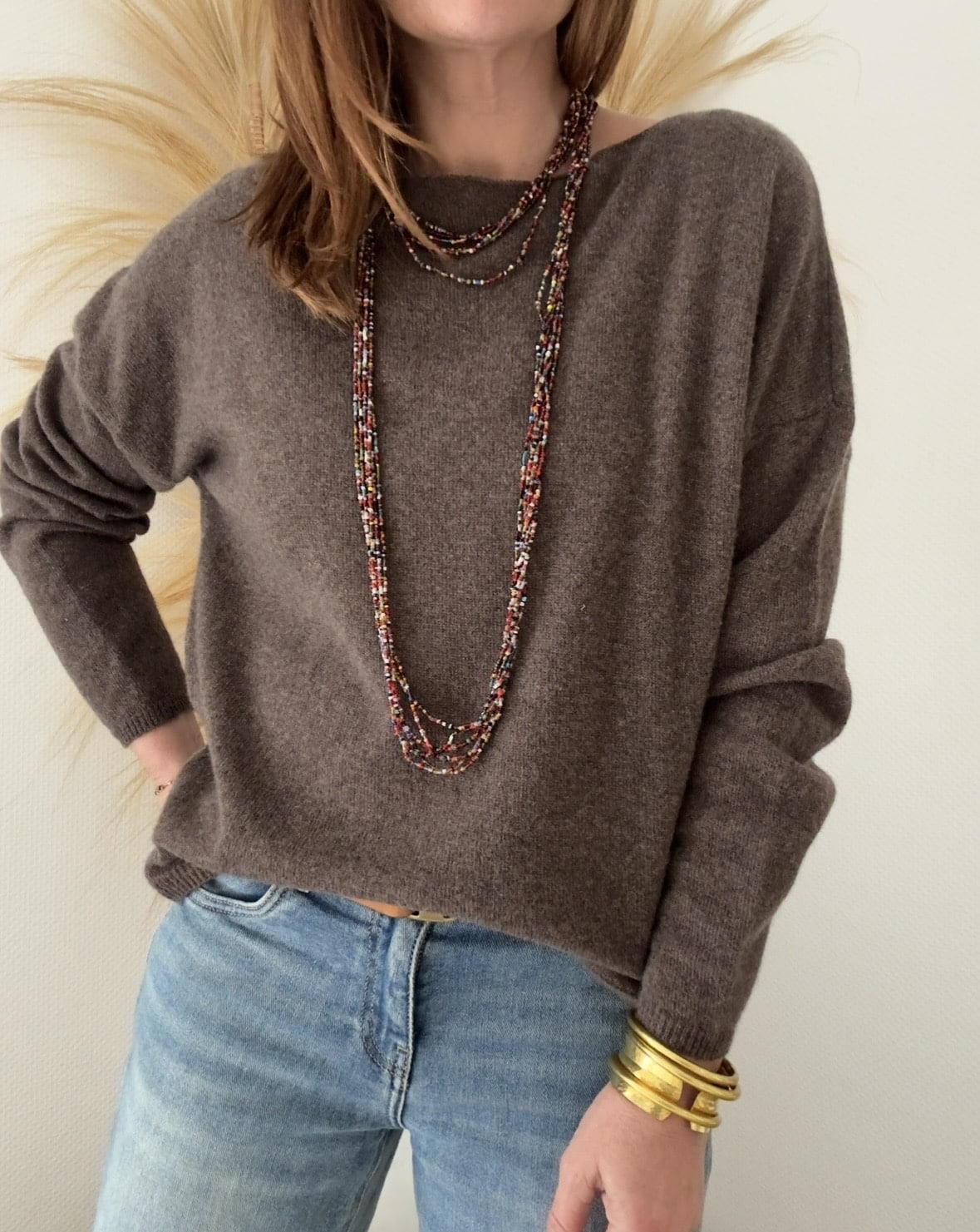 Pull fin Mady en laine vierge mérinos choco – Image 6