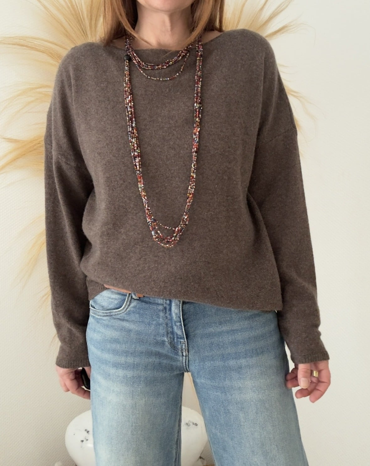 Pull fin Mady en laine vierge mérinos choco – Image 3