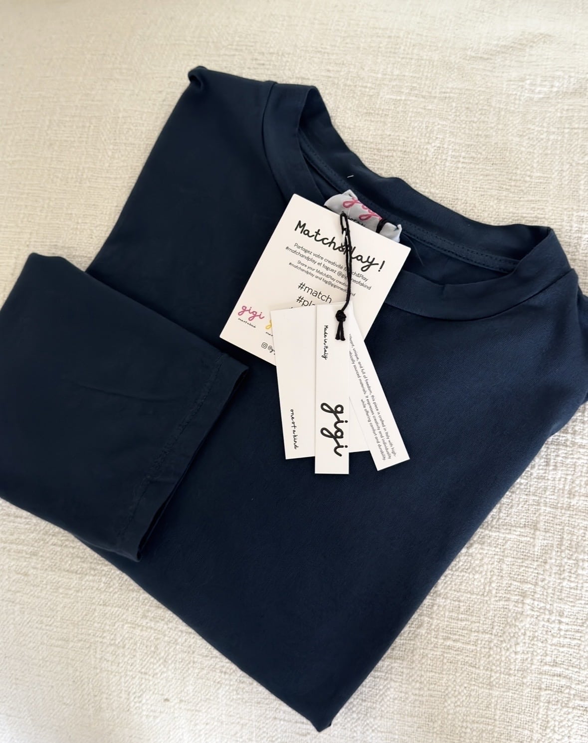 T-shit Armand en coton marine – Image 2