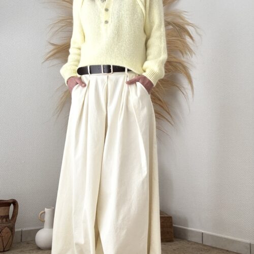 Jupe-culotte en coton écru Alice