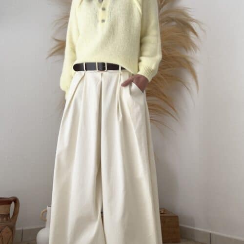 Jupe-culotte en coton écru Alice