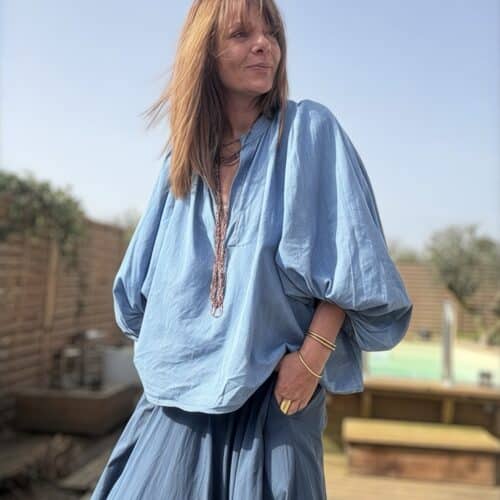 Blouse Julia ample en denim manches ballons