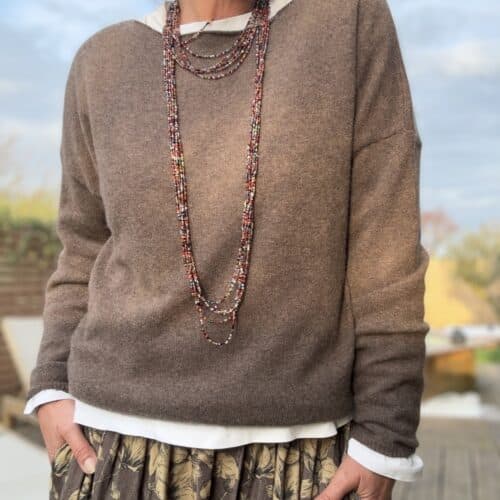 Pull fin Mady en laine vierge mérinos choco