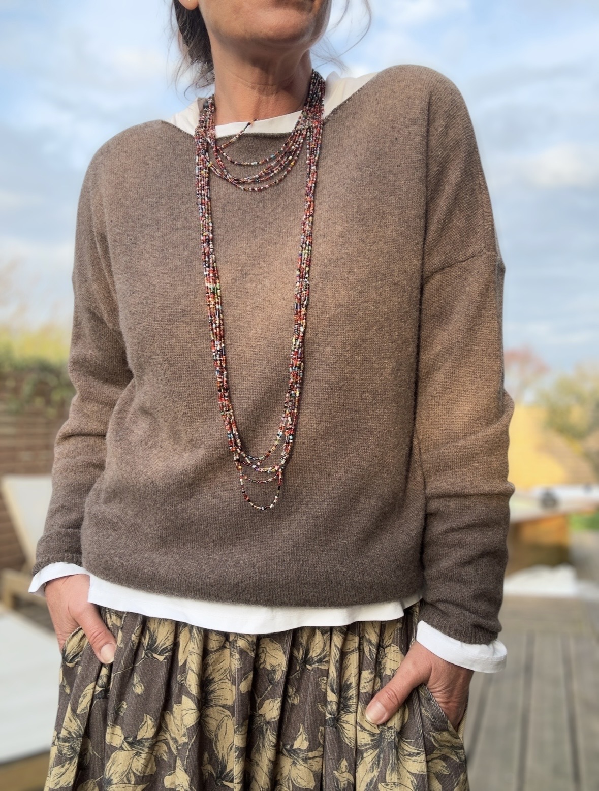 Pull fin Mady en laine vierge mérinos choco