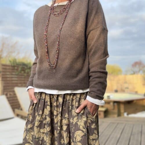 Pull fin Mady en laine vierge mérinos choco