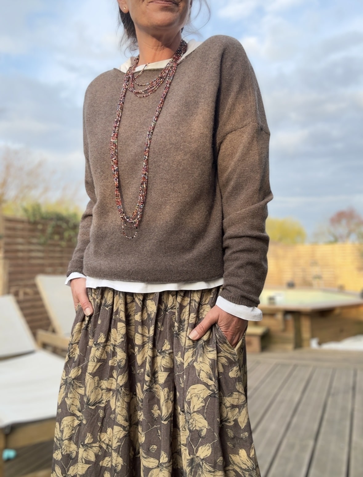 Pull fin Mady en laine vierge mérinos choco – Image 2