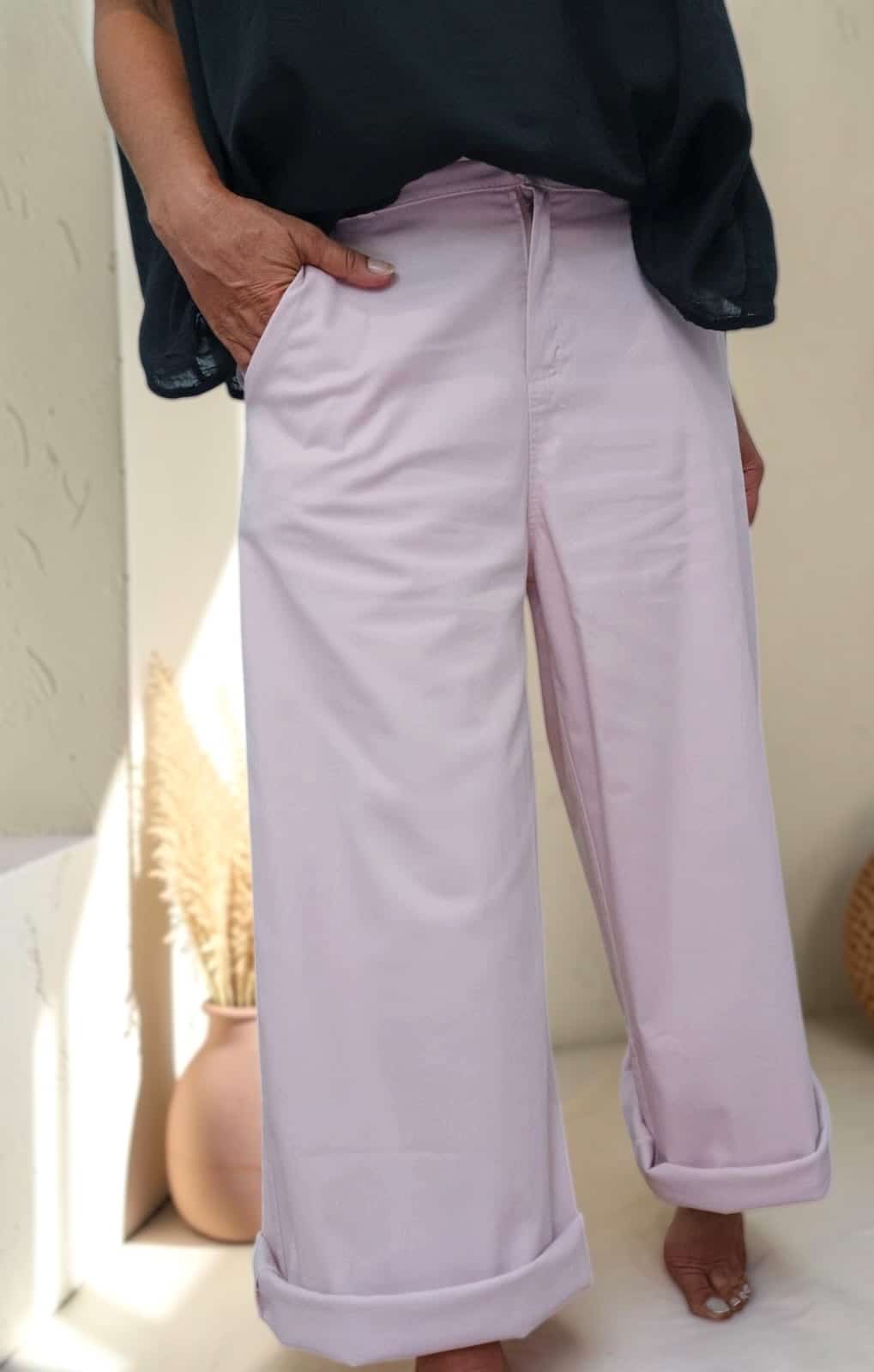 Pantalon Simon rose coupe droite ample – Image 3