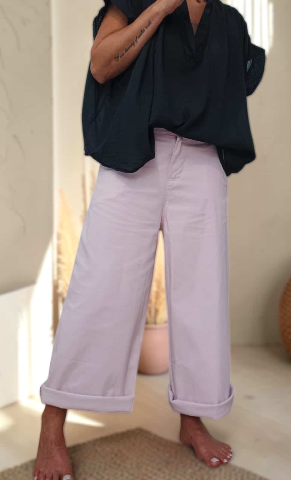 Pantalon Simon rose coupe droite ample – Image 5