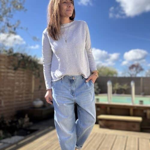 Pull en coton gris clair Noa