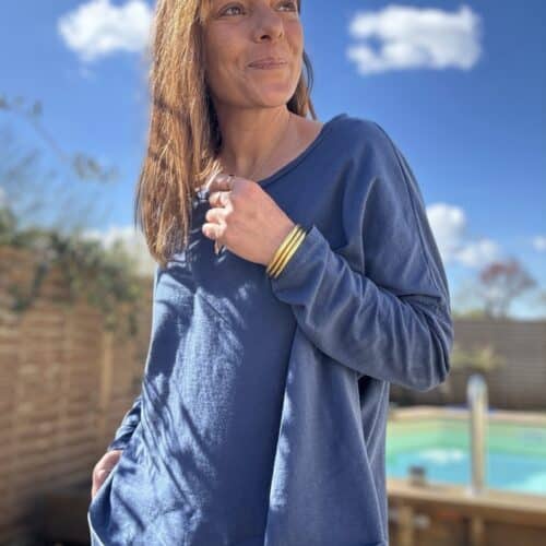 T-shirt oversize en coton marine Lino