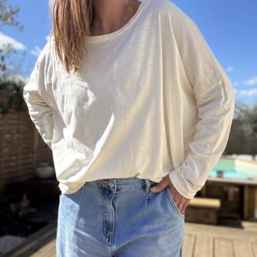 T-shirt oversize en coton écru Lino