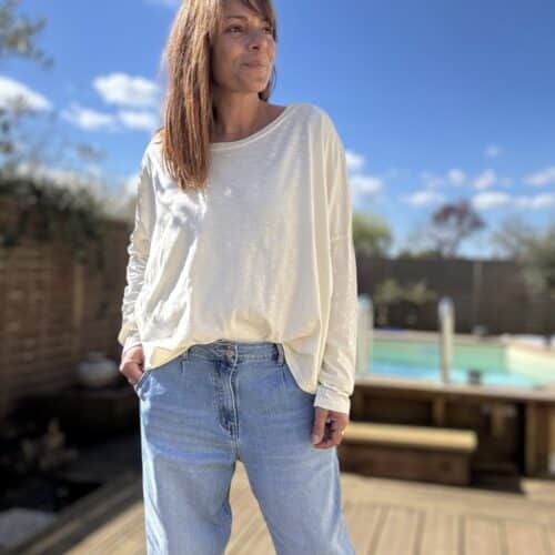 T-shirt oversize en coton écru Lino