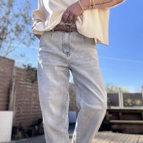 Jean balloon fit gris clair Talyssa