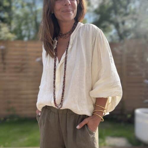 chemise ample en lin écrue Lévana