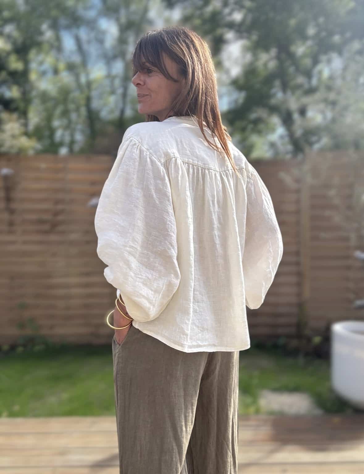 chemise ample en lin écrue Lévana – Image 5