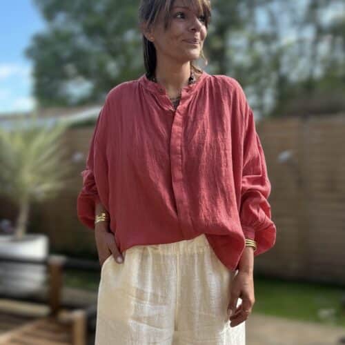 chemise ample en lin terracotta Lévana