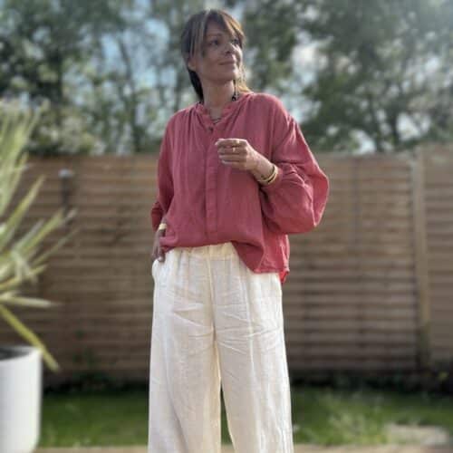 chemise ample en lin terracotta Lévana