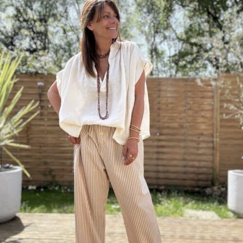 Blouse ample en lin écru Laila