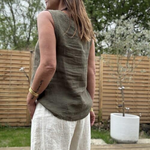Débardeur en lin kaki Mila