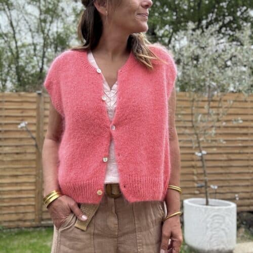 Gilet sans manches en mohair corail NAÏRA