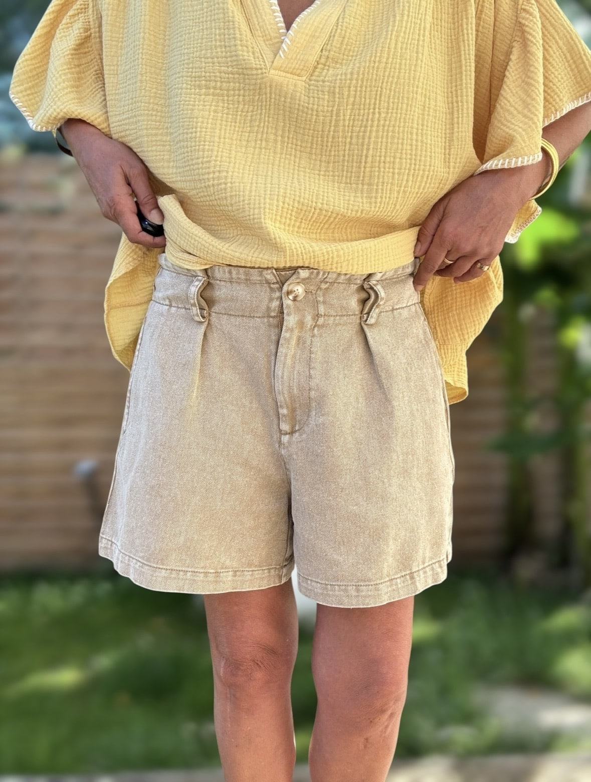 Short en coton Azéma tabac ou rose – Image 12