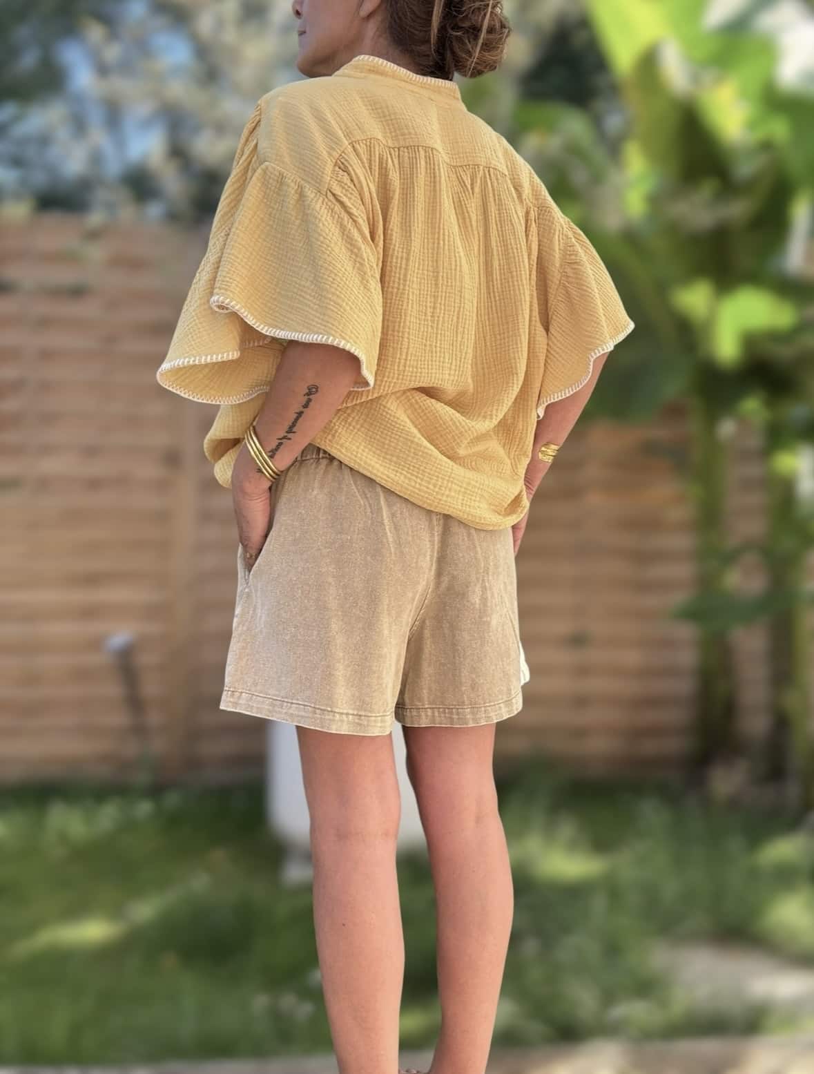 Short en coton Azéma tabac ou rose – Image 11