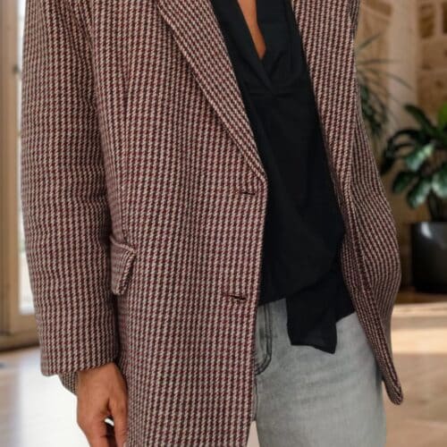 Blazer oversize Kali en pied de poule