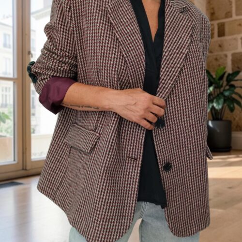 Blazer oversize Kali en pied de poule