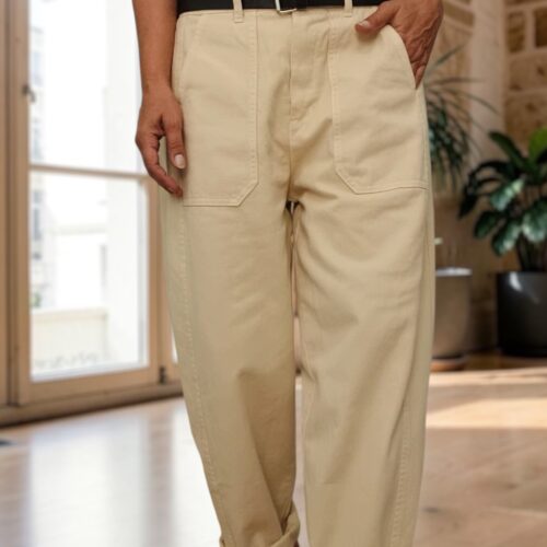Pantalon barrel beige clair Dany