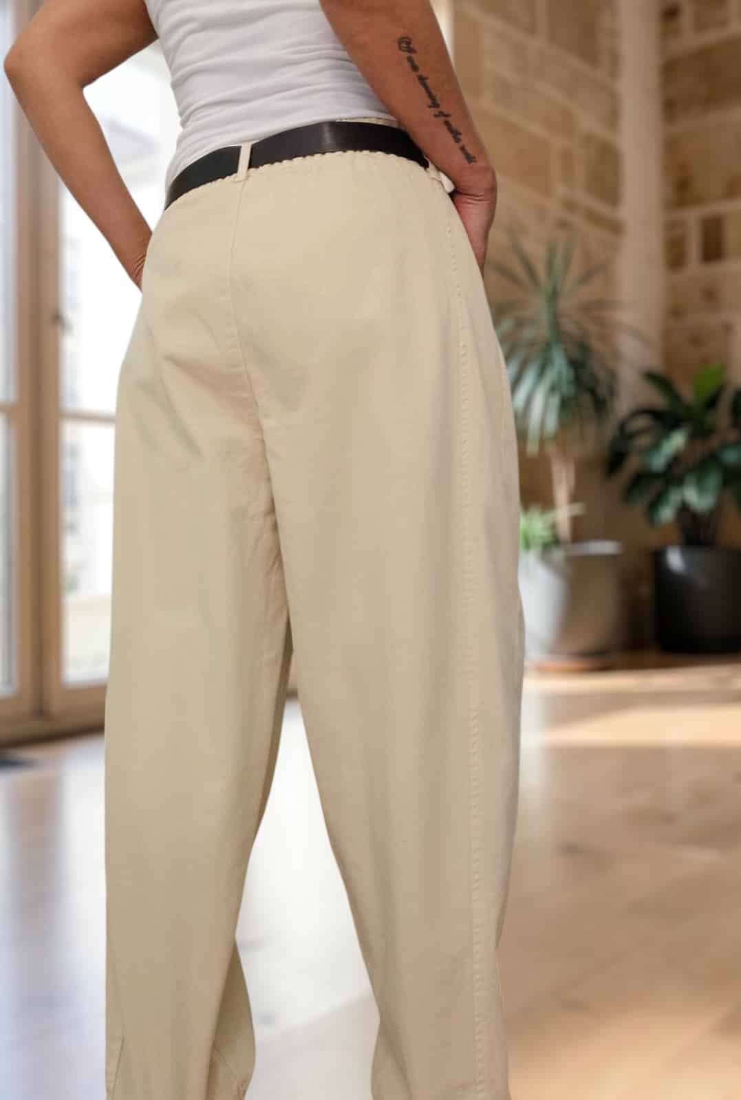 Pantalon barrel beige clair Dany – Image 4