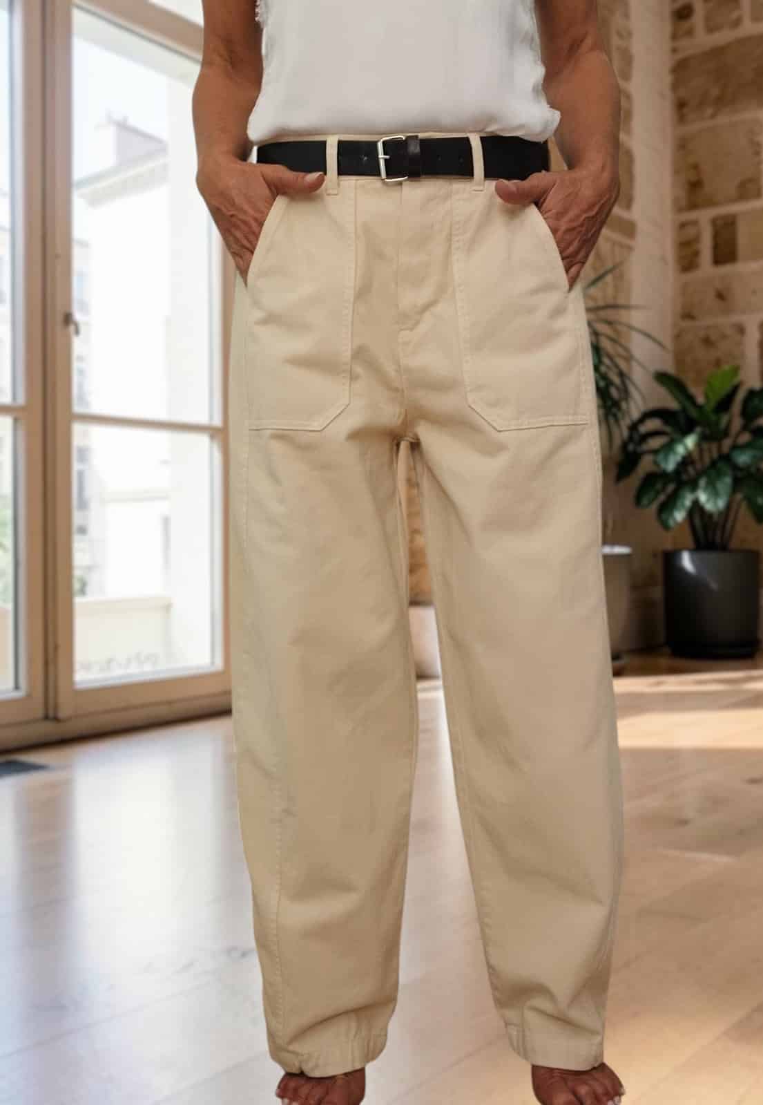 Pantalon barrel beige clair Dany – Image 3