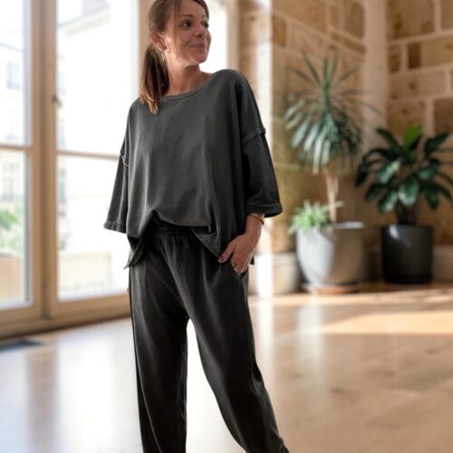 Pantalon noir délavé vintage