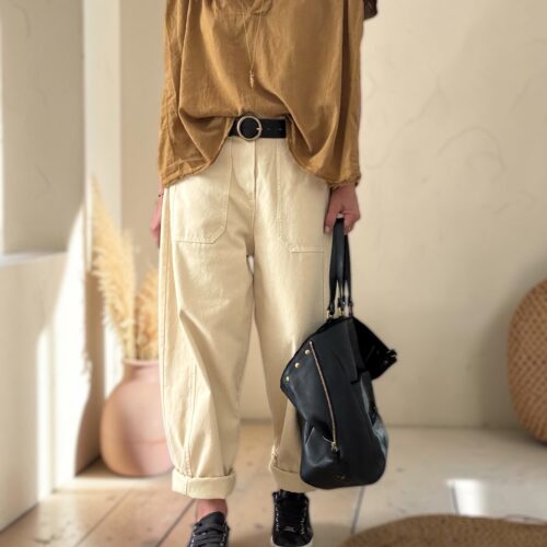 Pantalon barrel beige clair Dany