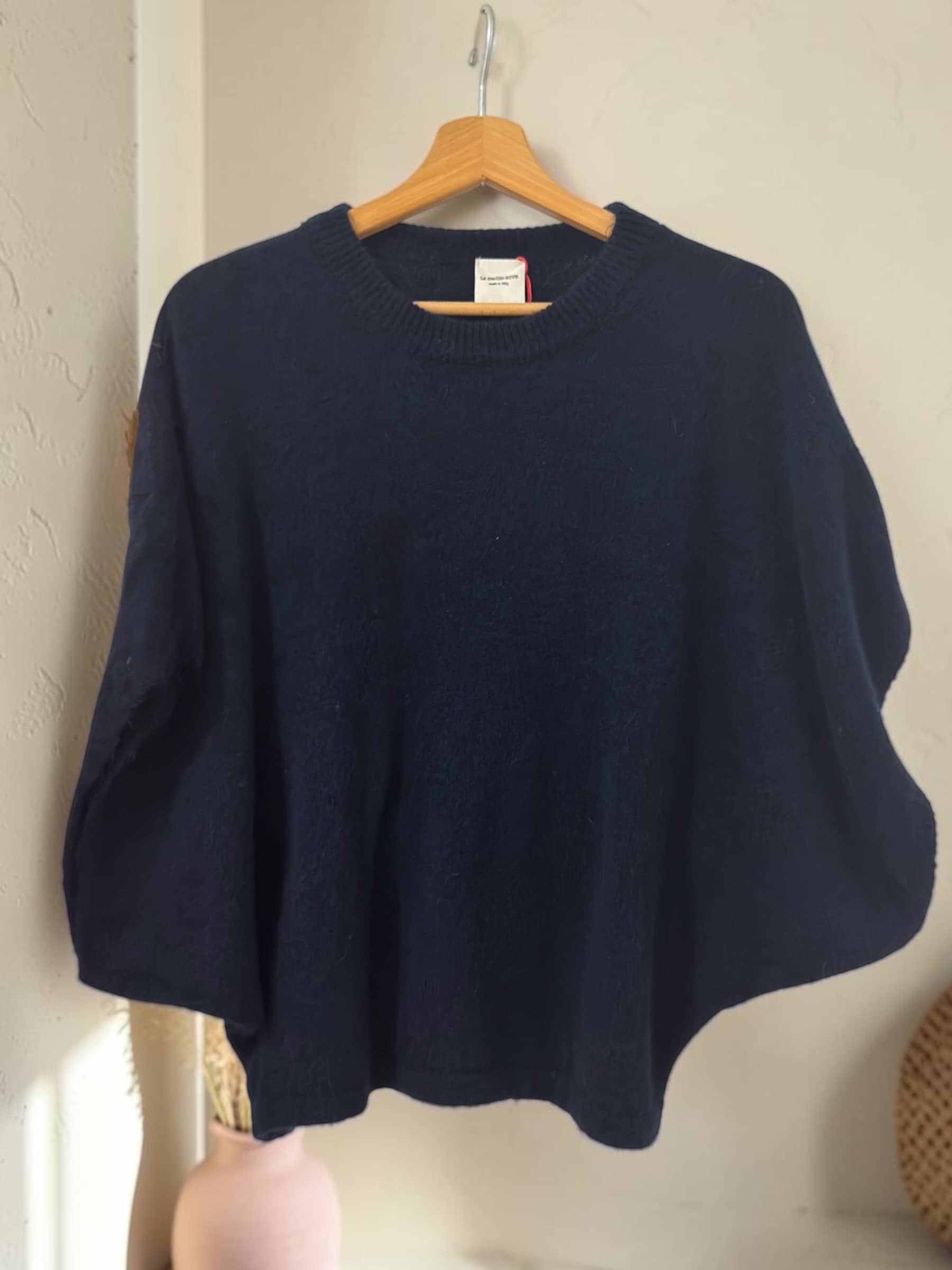 Pull chauve-souris en baby alpaga marine Niko – Image 4